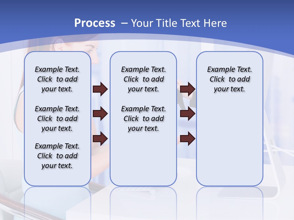 A Woman Is Putting A Shoe On A Computer Screen PowerPoint Template