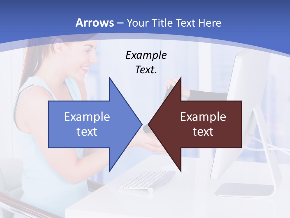A Woman Is Putting A Shoe On A Computer Screen PowerPoint Template