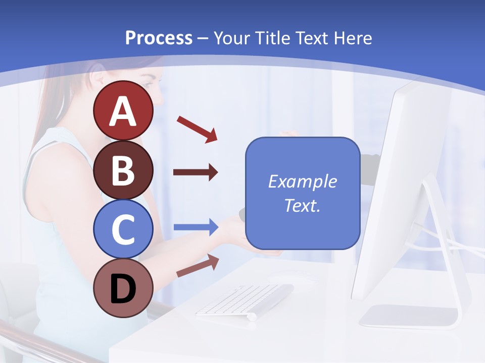A Woman Is Putting A Shoe On A Computer Screen PowerPoint Template