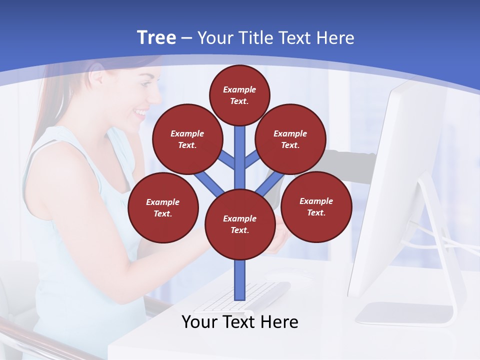 A Woman Is Putting A Shoe On A Computer Screen PowerPoint Template