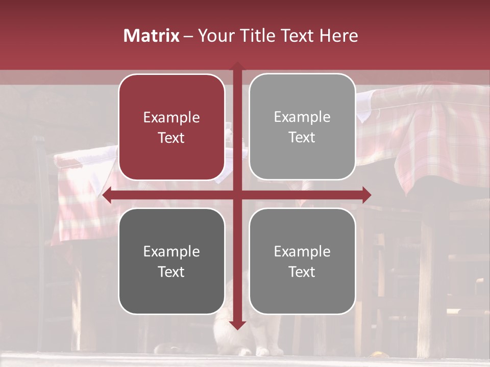 A Cat Sitting On The Ground In Front Of A Table PowerPoint Template