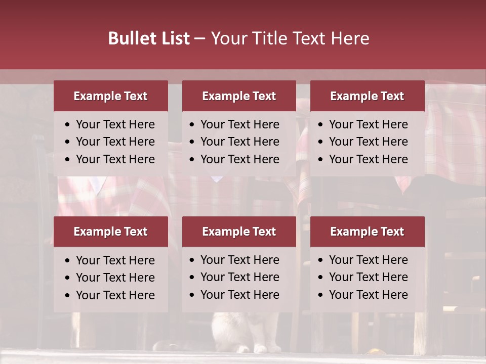 A Cat Sitting On The Ground In Front Of A Table PowerPoint Template