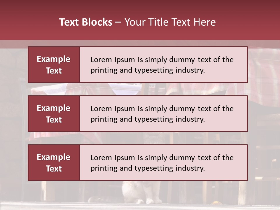 A Cat Sitting On The Ground In Front Of A Table PowerPoint Template