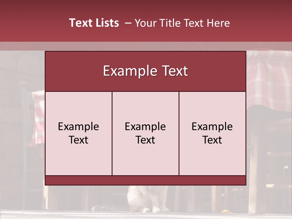 A Cat Sitting On The Ground In Front Of A Table PowerPoint Template