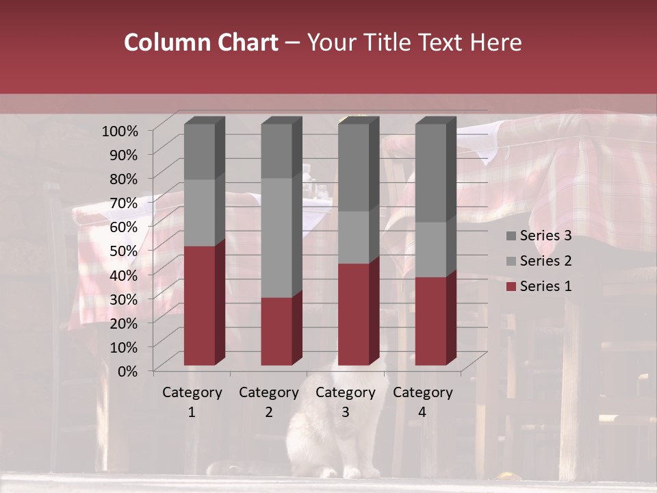 A Cat Sitting On The Ground In Front Of A Table PowerPoint Template