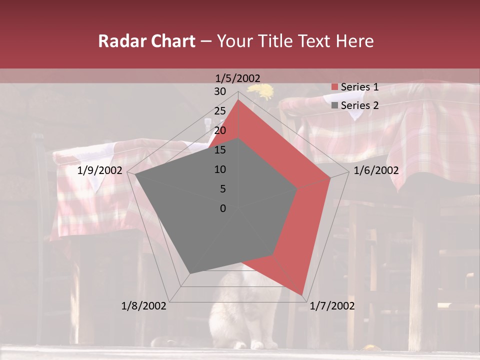 A Cat Sitting On The Ground In Front Of A Table PowerPoint Template