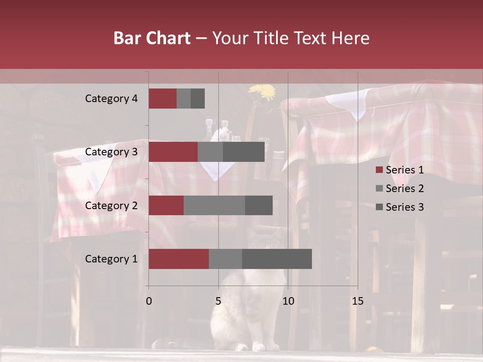 A Cat Sitting On The Ground In Front Of A Table PowerPoint Template