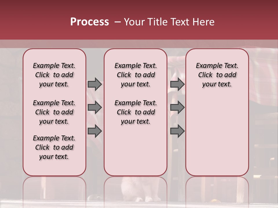 A Cat Sitting On The Ground In Front Of A Table PowerPoint Template
