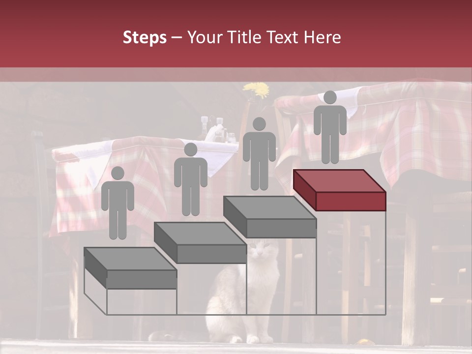 A Cat Sitting On The Ground In Front Of A Table PowerPoint Template