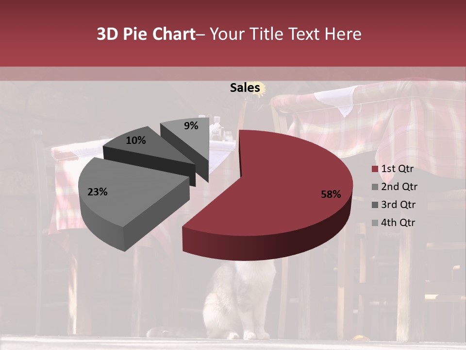 A Cat Sitting On The Ground In Front Of A Table PowerPoint Template