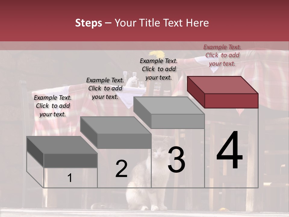 A Cat Sitting On The Ground In Front Of A Table PowerPoint Template