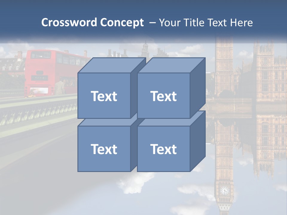 A Red Double Decker Bus Driving Over A Bridge PowerPoint Template