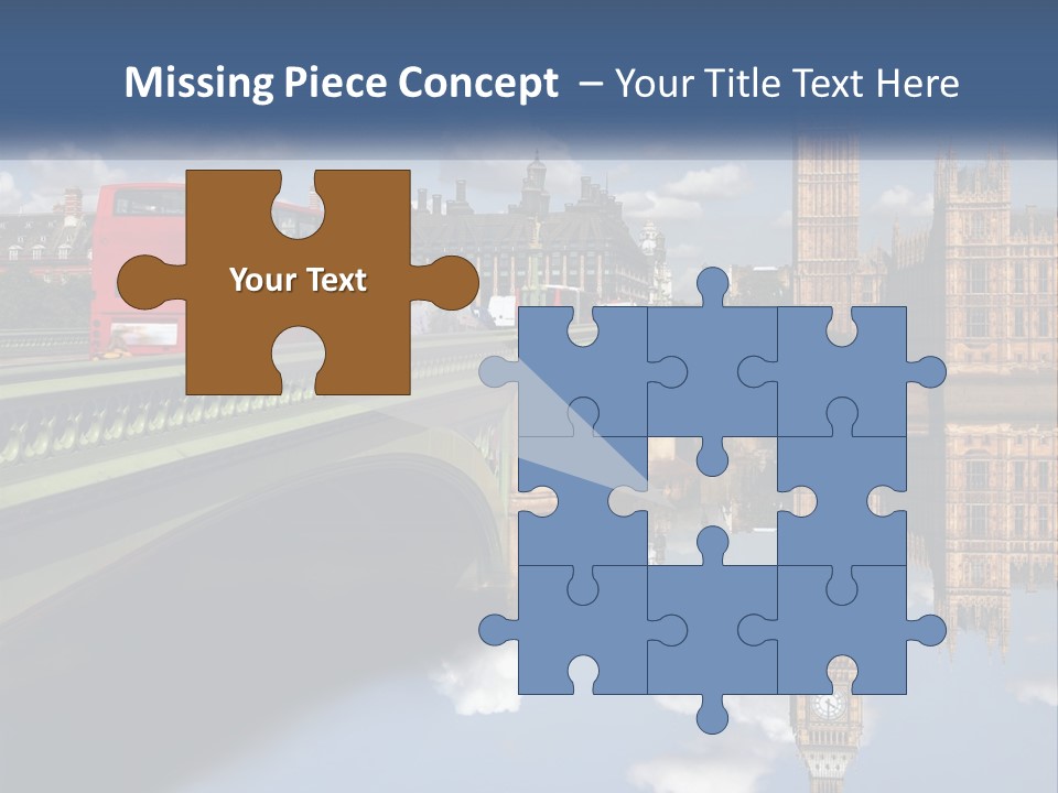 A Red Double Decker Bus Driving Over A Bridge PowerPoint Template