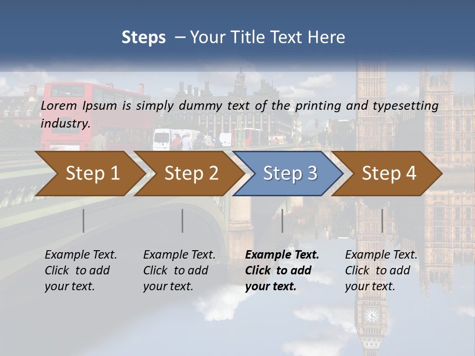 A Red Double Decker Bus Driving Over A Bridge PowerPoint Template