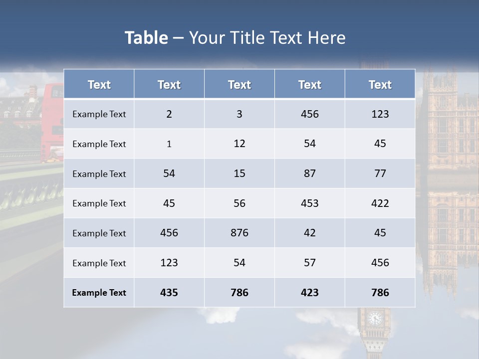 A Red Double Decker Bus Driving Over A Bridge PowerPoint Template