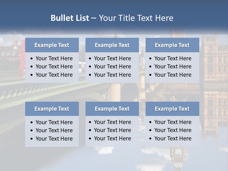 A Red Double Decker Bus Driving Over A Bridge PowerPoint Template