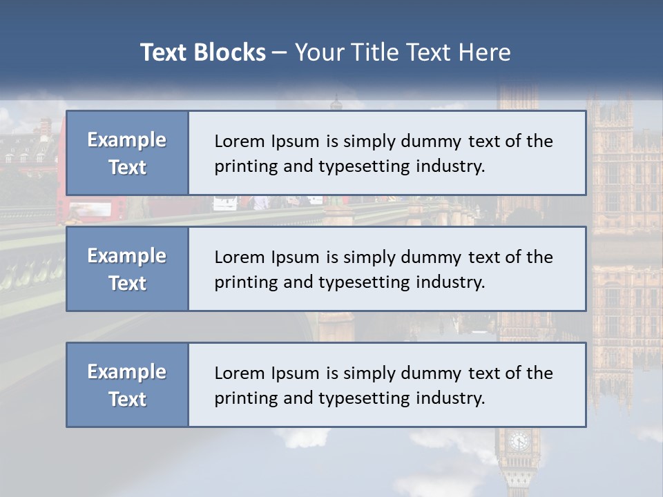 A Red Double Decker Bus Driving Over A Bridge PowerPoint Template