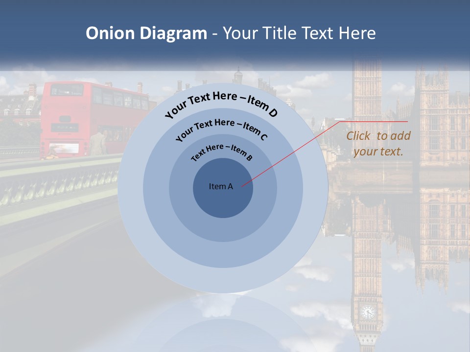A Red Double Decker Bus Driving Over A Bridge PowerPoint Template