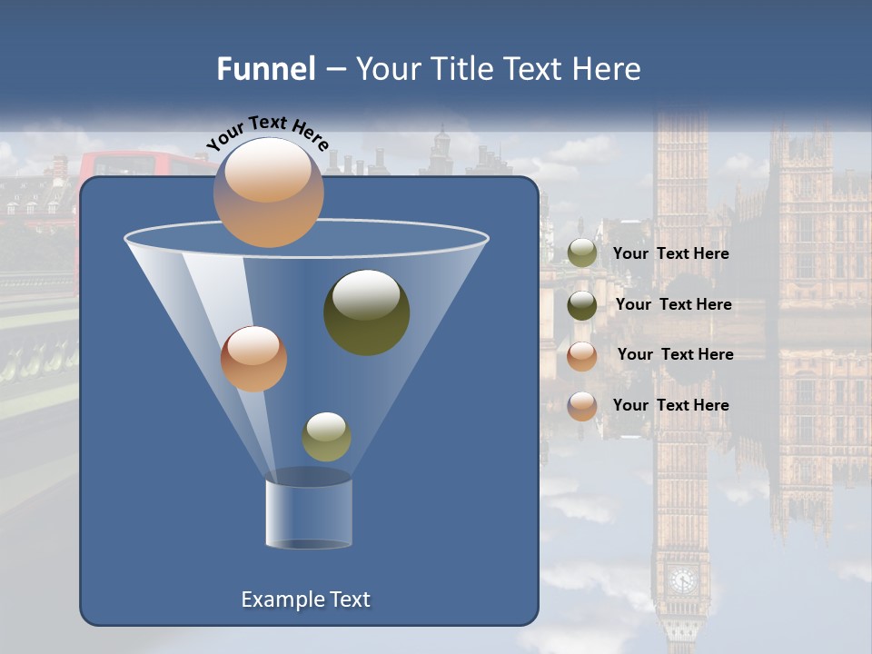 A Red Double Decker Bus Driving Over A Bridge PowerPoint Template