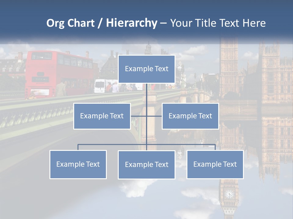 A Red Double Decker Bus Driving Over A Bridge PowerPoint Template