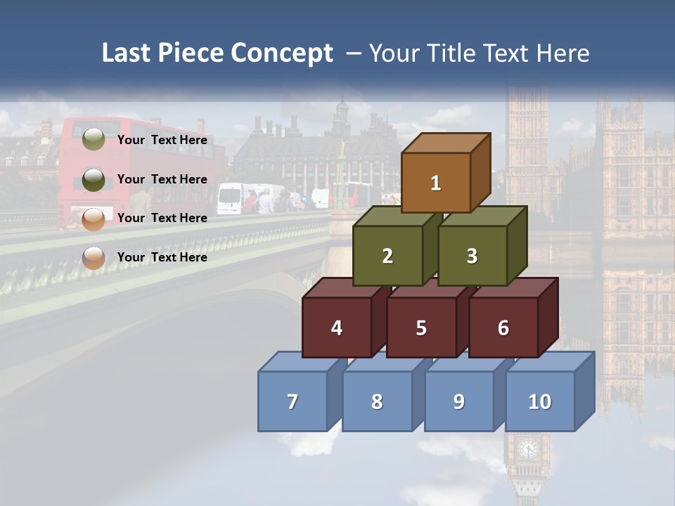 A Red Double Decker Bus Driving Over A Bridge PowerPoint Template