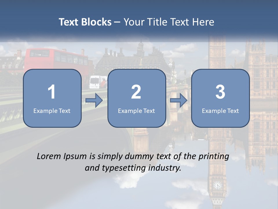A Red Double Decker Bus Driving Over A Bridge PowerPoint Template
