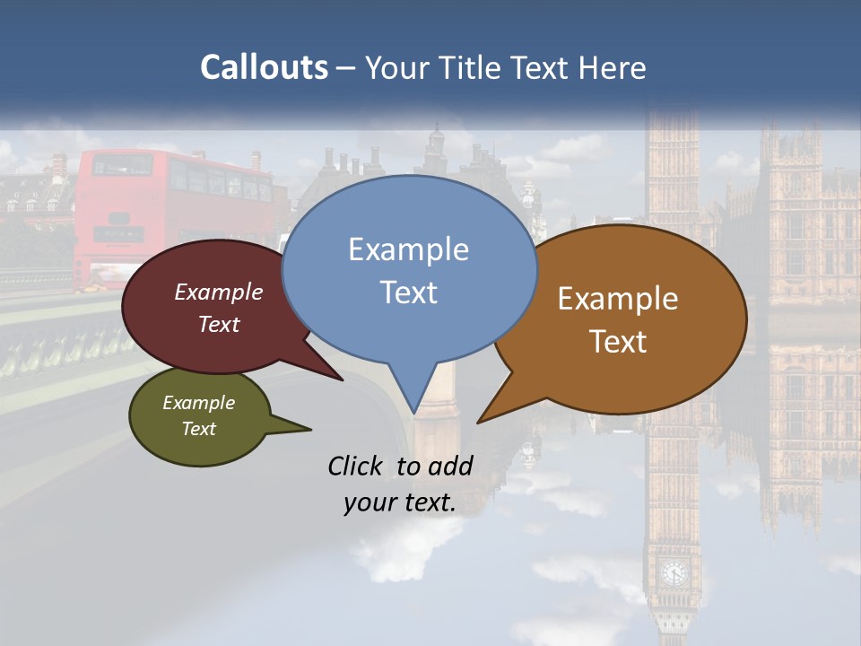 A Red Double Decker Bus Driving Over A Bridge PowerPoint Template