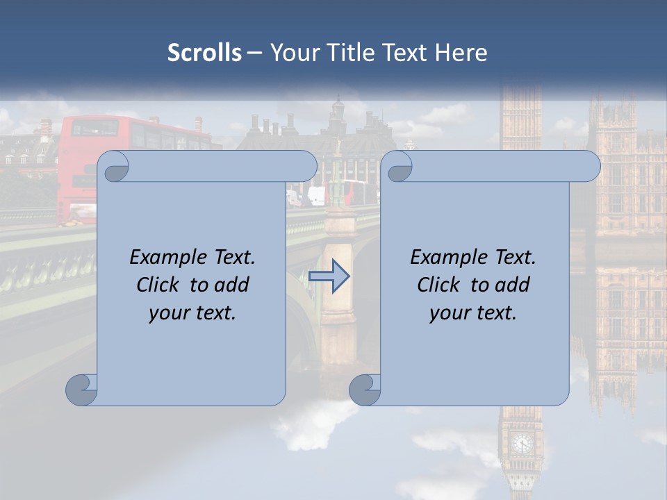 A Red Double Decker Bus Driving Over A Bridge PowerPoint Template