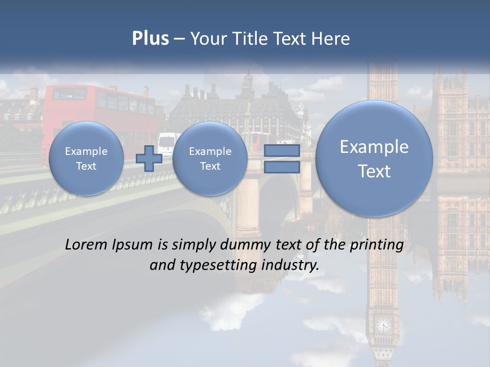 A Red Double Decker Bus Driving Over A Bridge PowerPoint Template