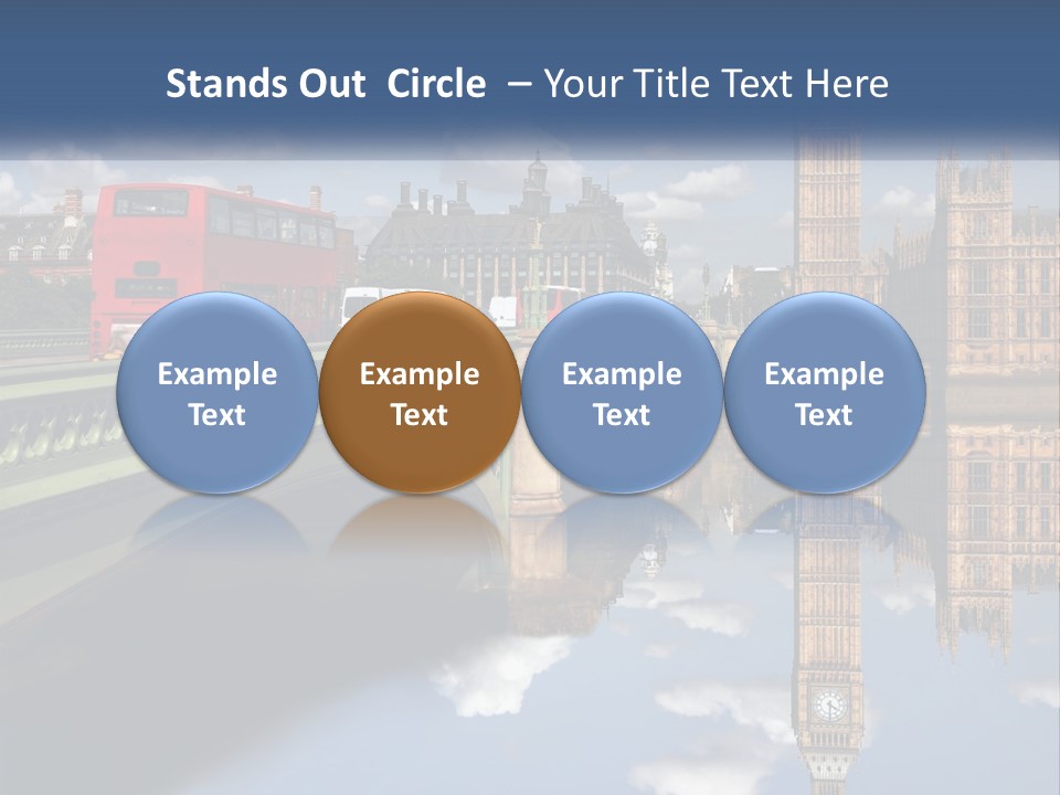 A Red Double Decker Bus Driving Over A Bridge PowerPoint Template