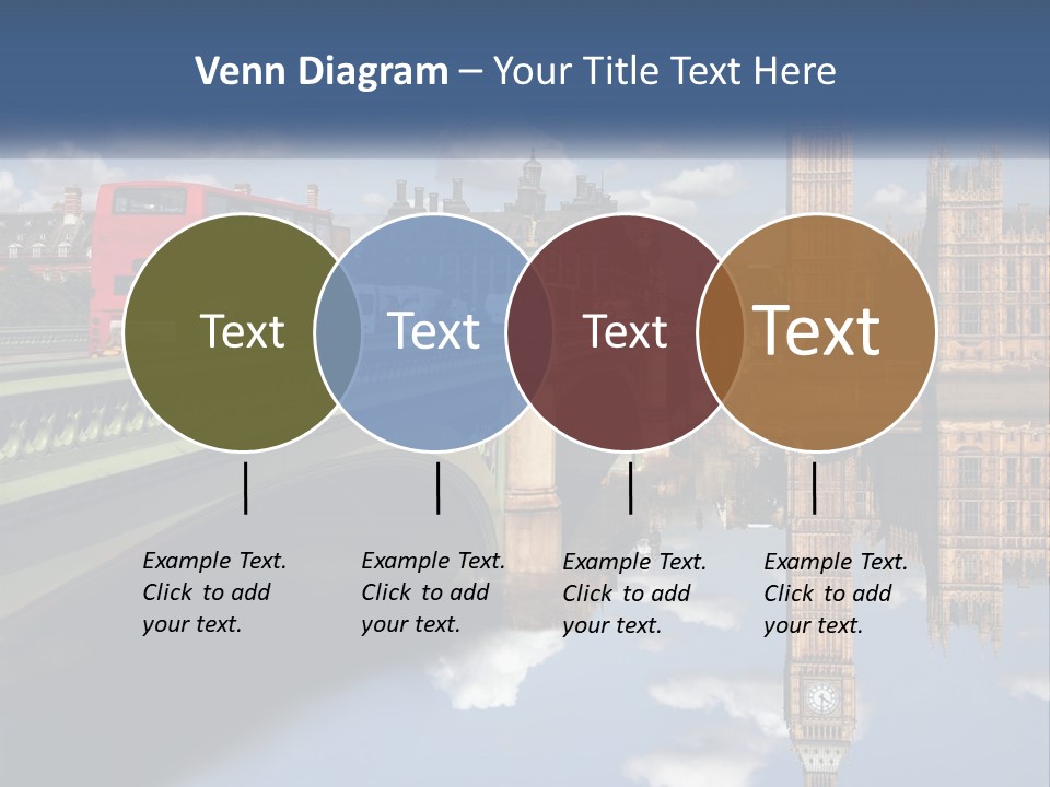 A Red Double Decker Bus Driving Over A Bridge PowerPoint Template