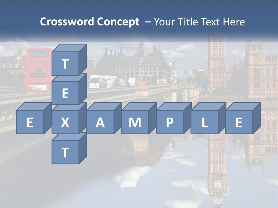 A Red Double Decker Bus Driving Over A Bridge PowerPoint Template