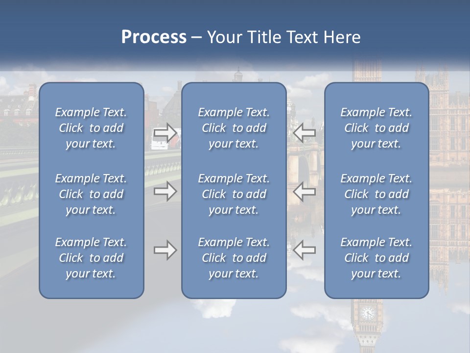 A Red Double Decker Bus Driving Over A Bridge PowerPoint Template