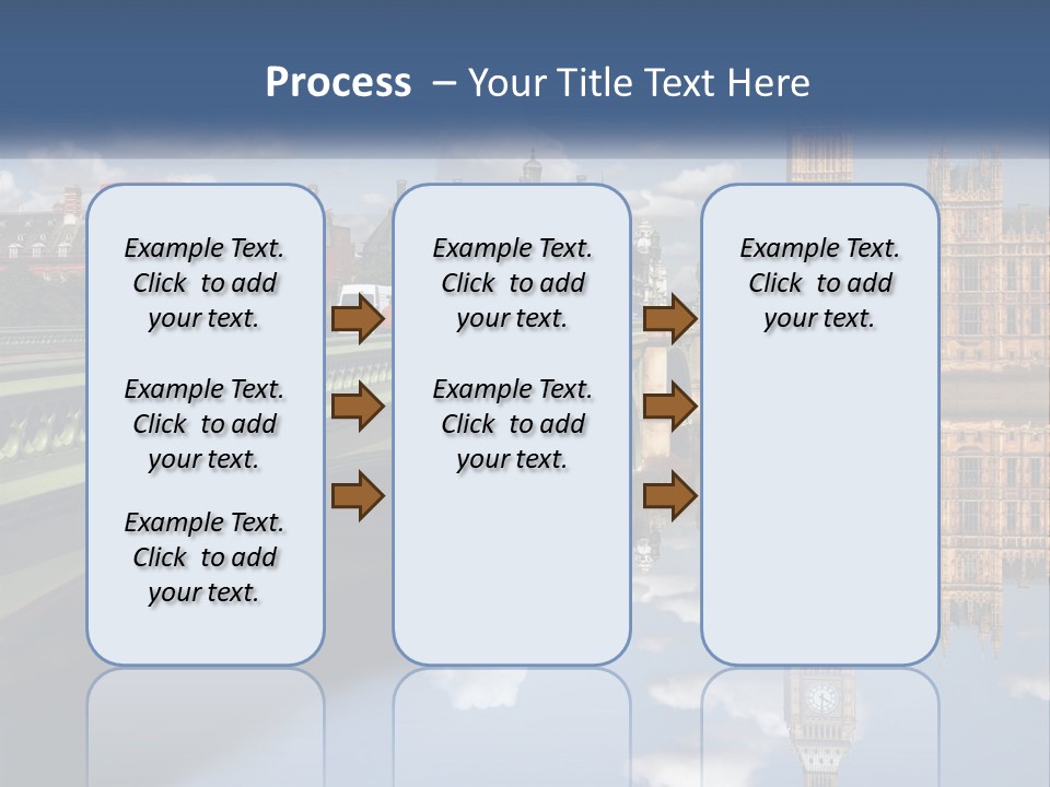 A Red Double Decker Bus Driving Over A Bridge PowerPoint Template
