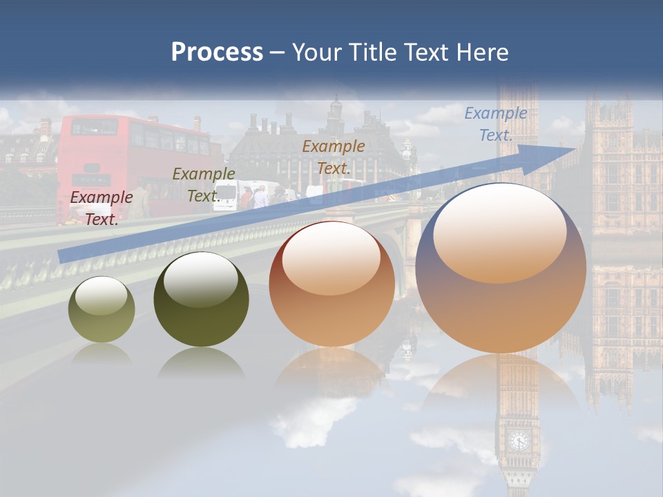 A Red Double Decker Bus Driving Over A Bridge PowerPoint Template