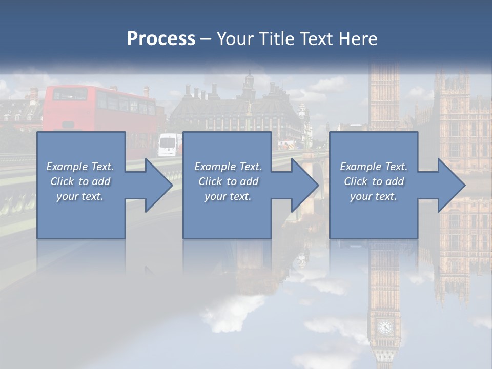 A Red Double Decker Bus Driving Over A Bridge PowerPoint Template