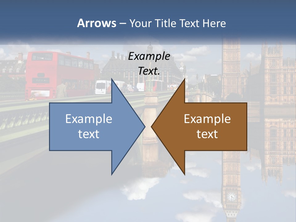 A Red Double Decker Bus Driving Over A Bridge PowerPoint Template