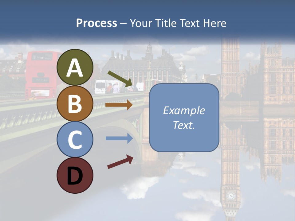 A Red Double Decker Bus Driving Over A Bridge PowerPoint Template
