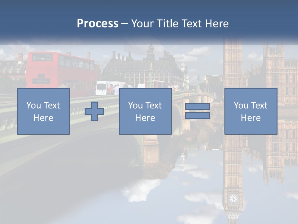 A Red Double Decker Bus Driving Over A Bridge PowerPoint Template