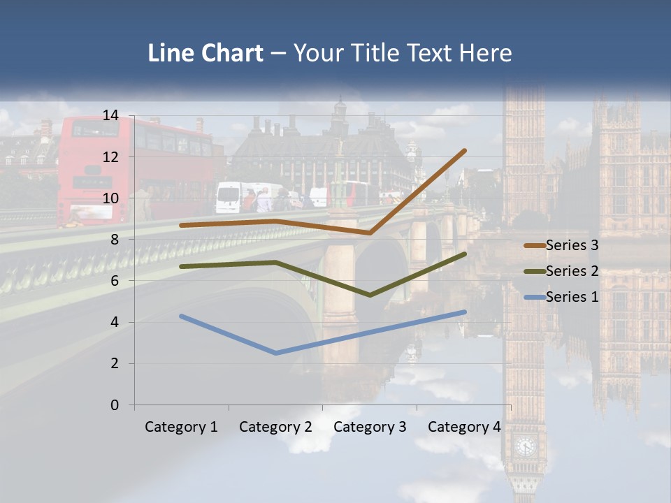 A Red Double Decker Bus Driving Over A Bridge PowerPoint Template