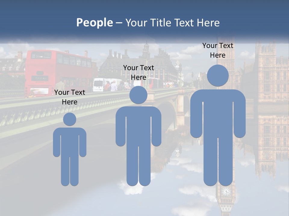 A Red Double Decker Bus Driving Over A Bridge PowerPoint Template