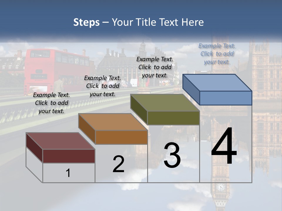 A Red Double Decker Bus Driving Over A Bridge PowerPoint Template