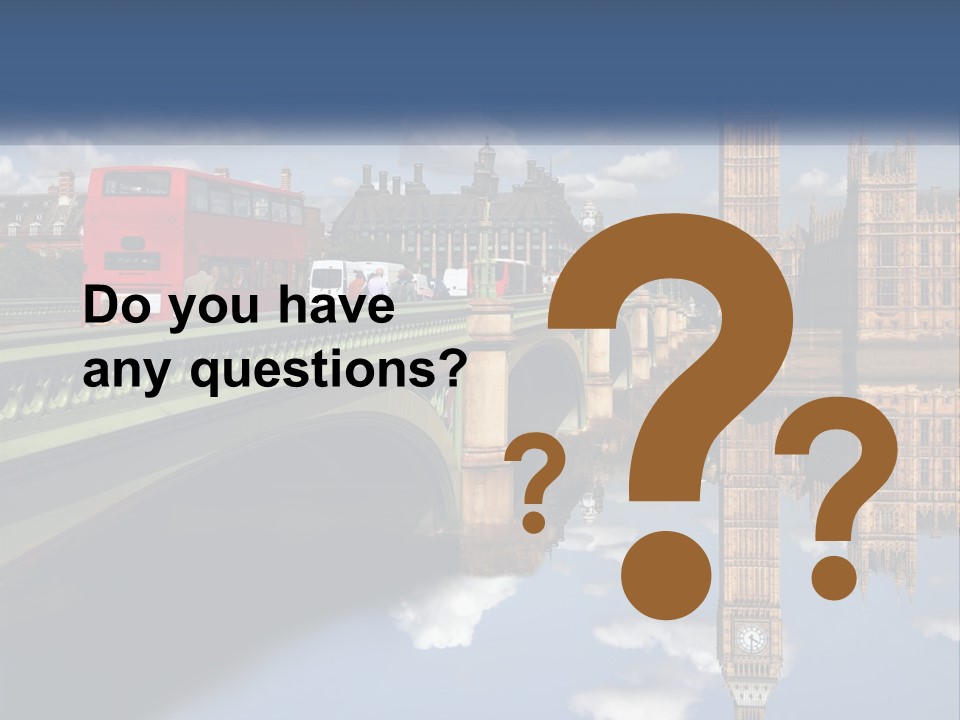 A Red Double Decker Bus Driving Over A Bridge PowerPoint Template