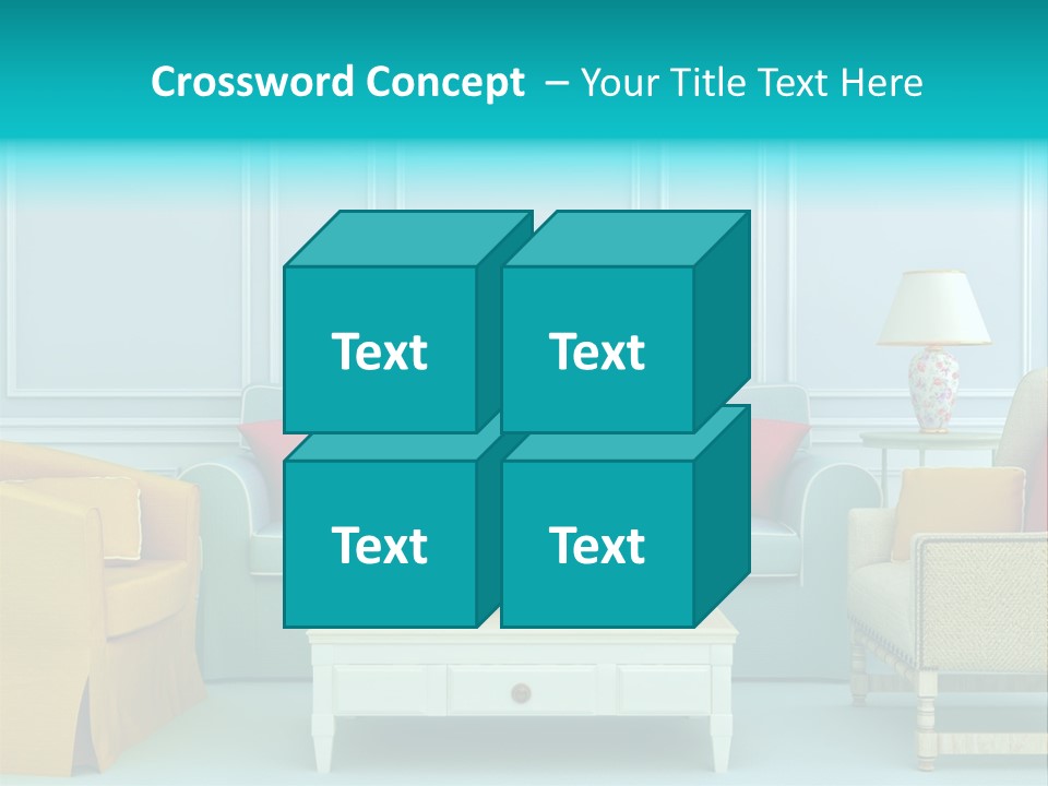 A Living Room With Couches, Chairs And A Coffee Table PowerPoint Template