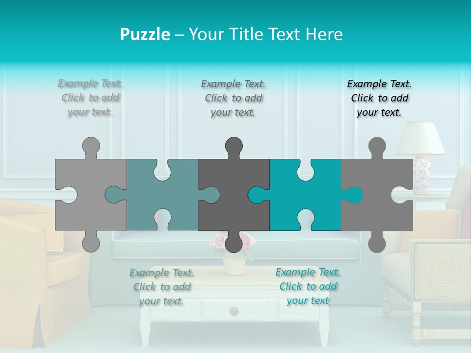 A Living Room With Couches, Chairs And A Coffee Table PowerPoint Template