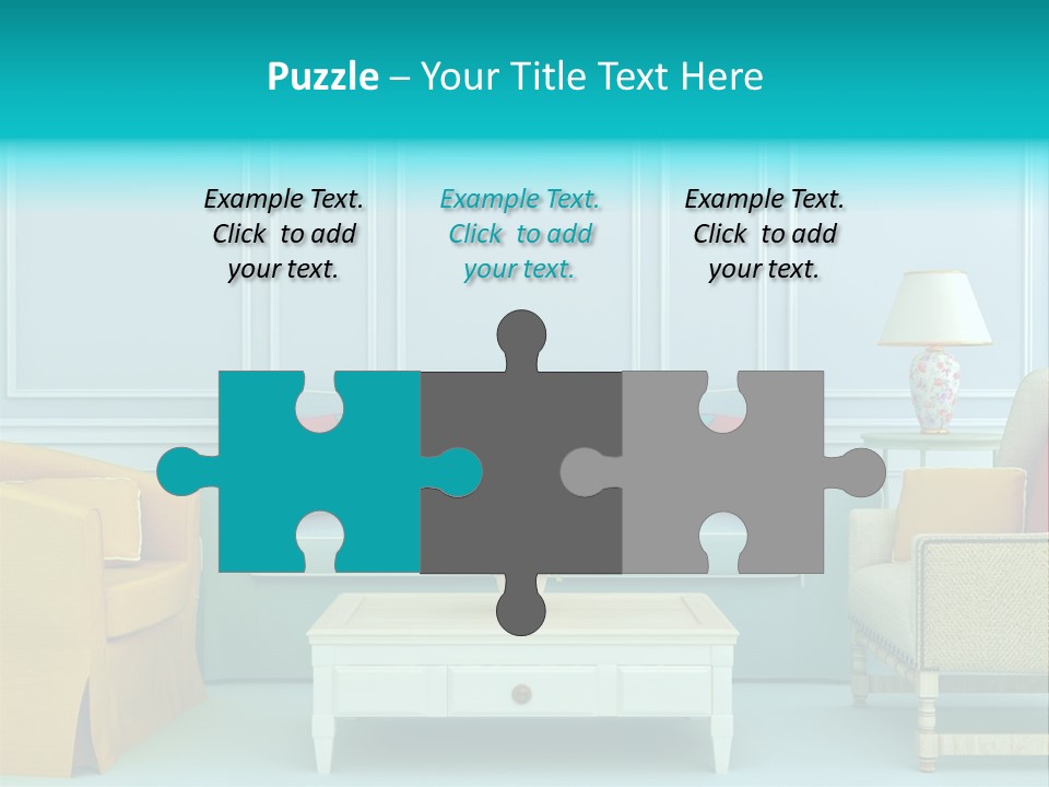 A Living Room With Couches, Chairs And A Coffee Table PowerPoint Template