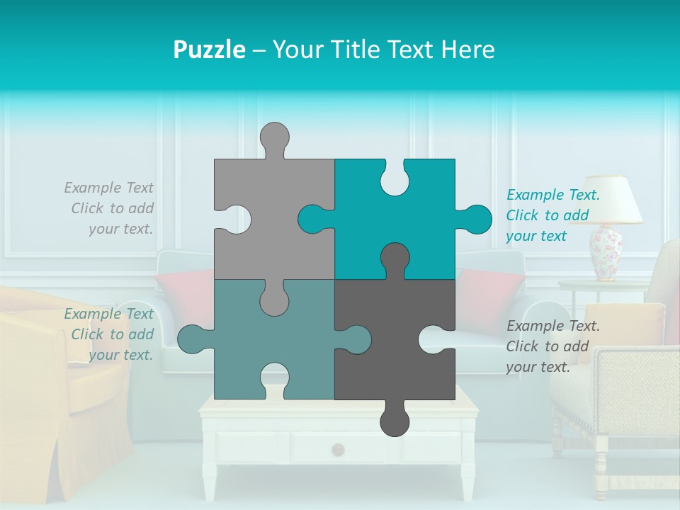 A Living Room With Couches, Chairs And A Coffee Table PowerPoint Template