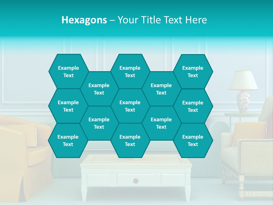 A Living Room With Couches, Chairs And A Coffee Table PowerPoint Template