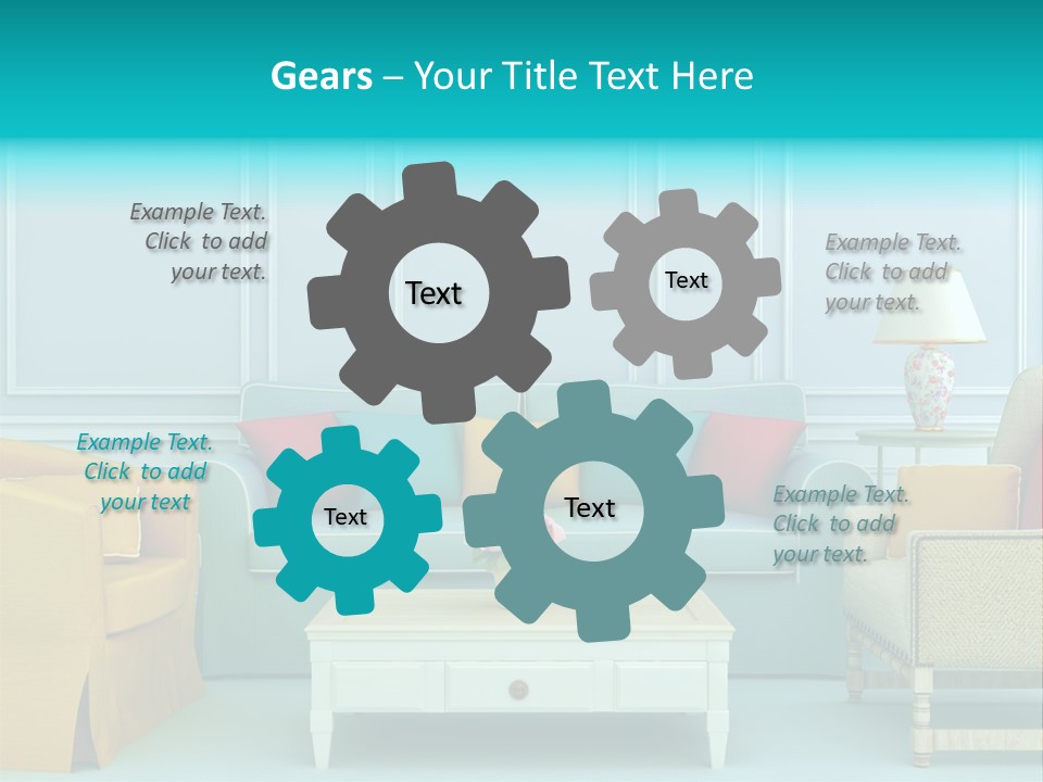 A Living Room With Couches, Chairs And A Coffee Table PowerPoint Template