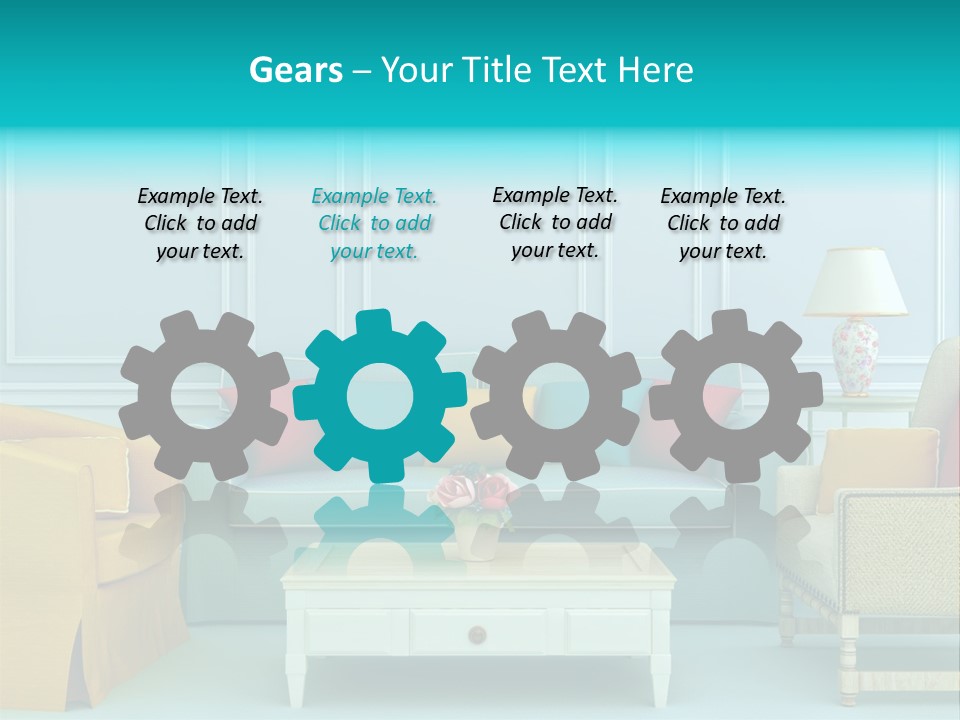 A Living Room With Couches, Chairs And A Coffee Table PowerPoint Template